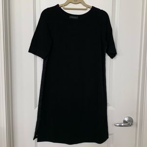 Short Sleeved Sweater Dress with Eyelet Back